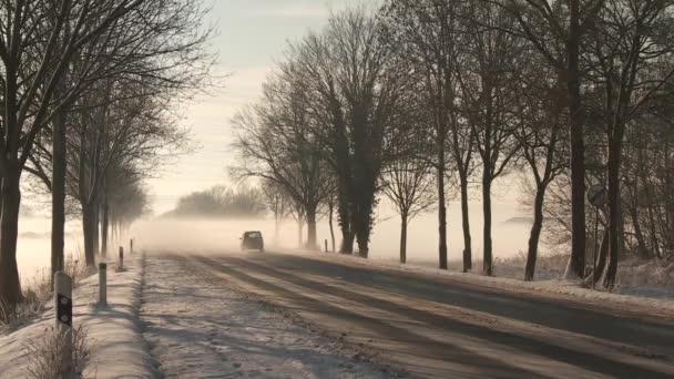 Estrada no inverno — Vídeo de Stock