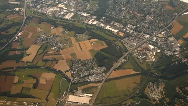 Flying over Duesseldorf — Stock Video