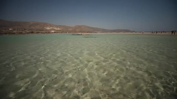 クレタ島、ギリシャの elafonisi のビーチ — ストック動画