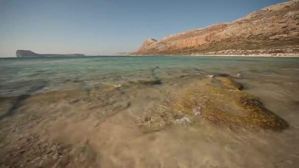 Pláž balos na Krétě — Stock video