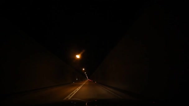 Driving in tunnel — Stock Video