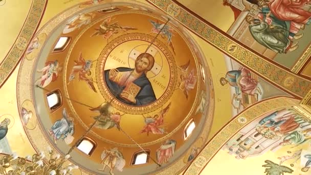 Wnętrze kościoła greckiego — Wideo stockowe