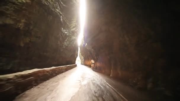 Road tunnel at lake Garda — Stock Video