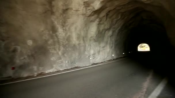 Road tunnel at lake Garda — Stock Video