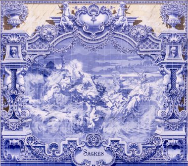 Görüntü ulusal Portekiz mavi azulejo fayansında