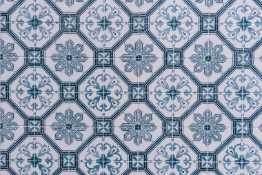 Traditional blue patterned portugese azulejo tiles background