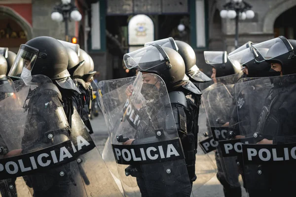 Mexické Policistky Připravují Postarat Město — Stock fotografie
