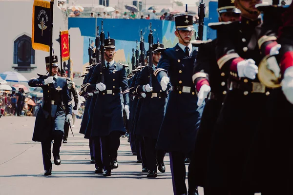 Desfile Militar Para Comemorar Batalha Puebla Maio — Fotografia de Stock