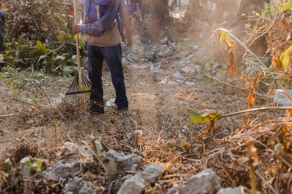 Nachbarn Räumen Einer Schlucht Der Stadt Puebla Auf — Stockfoto