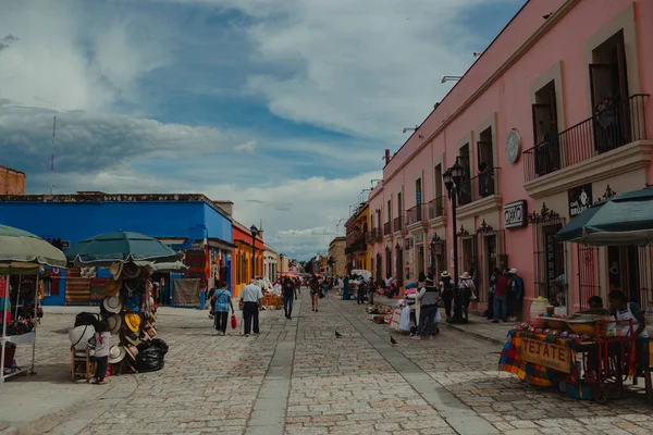 Oaxaca City Streets Few Tourists Rainy Afternoon — Stockfoto