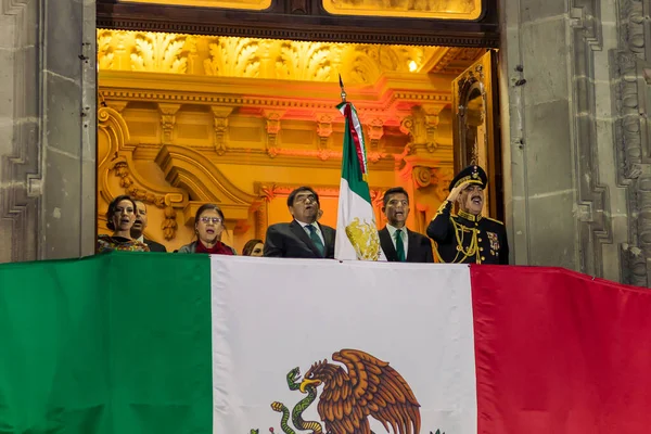 Septembre 2022 Cérémonie Cri Indépendance Dirigée Par Gouverneur Puebla Miguel — Photo