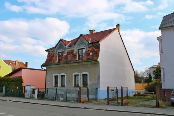 Ceske Budejovice Tschechien März 2022 Altes Haus Der Straße Mit — Stockfoto