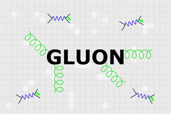 Name Gauge Boson Gluon Center Green Spirals Electron Positron Anihilation — Stock Photo, Image