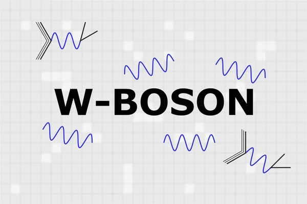 Merkezde mavi sinüs dalgaları ve nötronun proton değişimine Feynman diyagramının bulunduğu boson W-bozonunun adı.