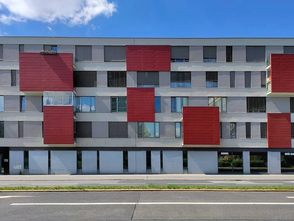 Prague Czech Republic July 2022 Modern Apartment Building White Facade — ストック写真