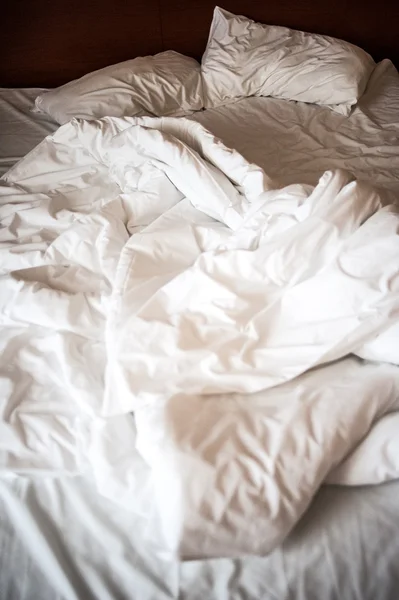 Unmade bed — Stock Photo, Image