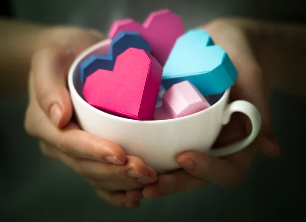 Hearts in hand — Stock Photo, Image