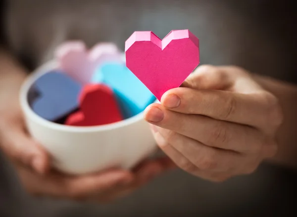 Hearts in hand — Stock Photo, Image