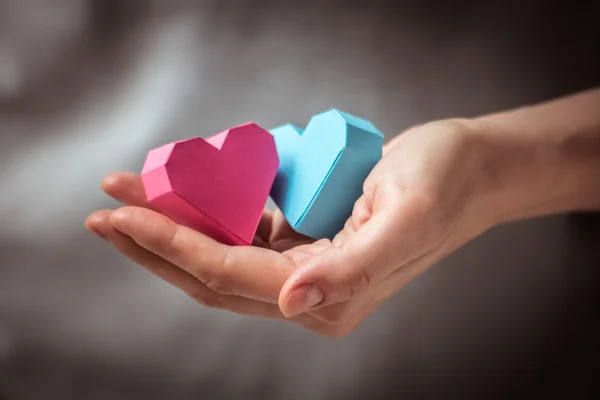 Hearts in hand — Stock Photo, Image