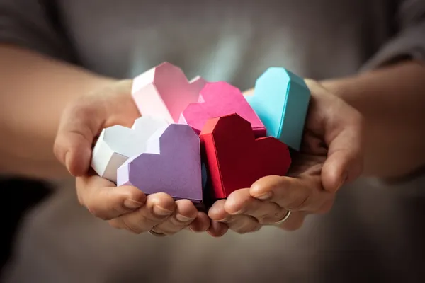 Hearts in hand — Stock Photo, Image