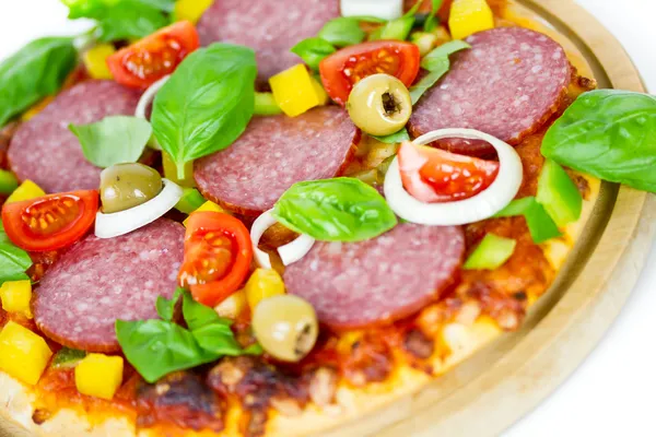 Salami pizza — Stock Photo, Image