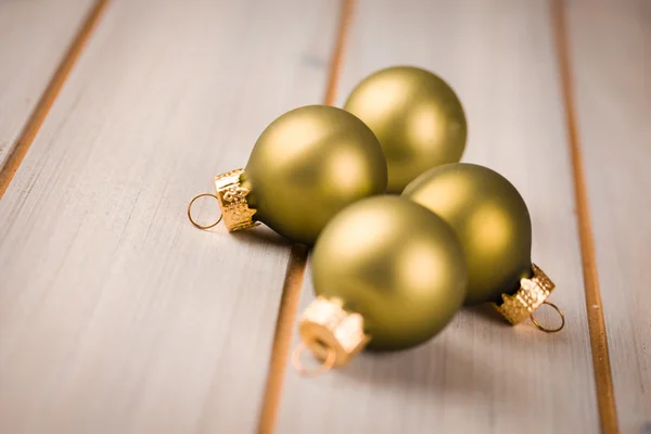 Golden xmas balls — Stock Photo, Image