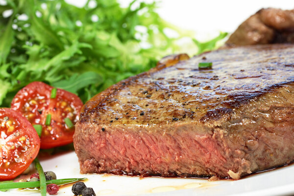 Steak with salad
