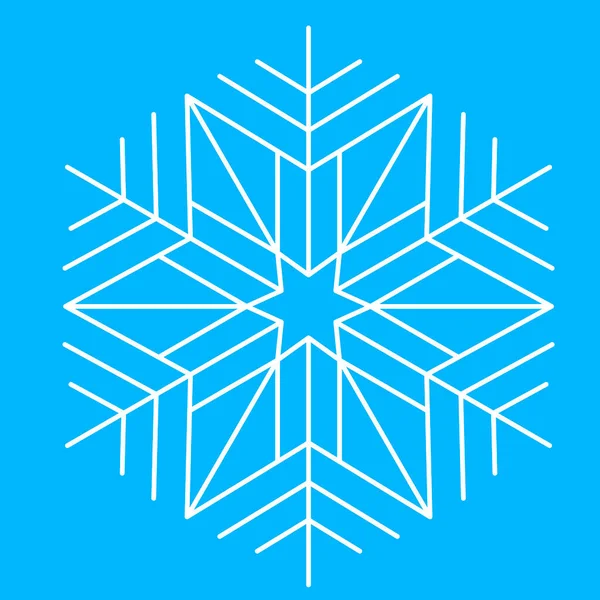 Copo Nieve Blanco Sobre Fondo Azul Icono Símbolo Navidad Lindo — Archivo Imágenes Vectoriales