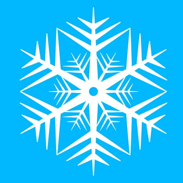 Белая Снежинка Икона Зимней Погоды Символ Рождества Снежинка Геометрической Формы — стоковый вектор