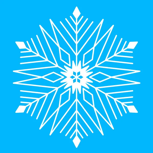 Schneeflockensymbol Weihnachtsdekoration Weiße Schneeflocke Für Design Vektorillustration — Stockvektor