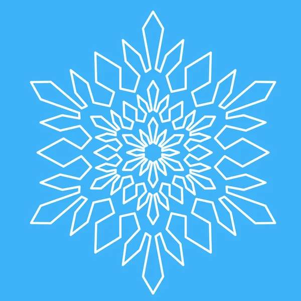 Snöflingsikon Juldekoration Snöflinga Symmetrisk Stjärna Mandala Vektor Illustration — Stock vektor