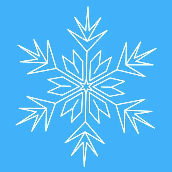 Снежинка Симметричный Символ Зимы Рождества Звезда Снежинка Векторная Иллюстрация — стоковый вектор
