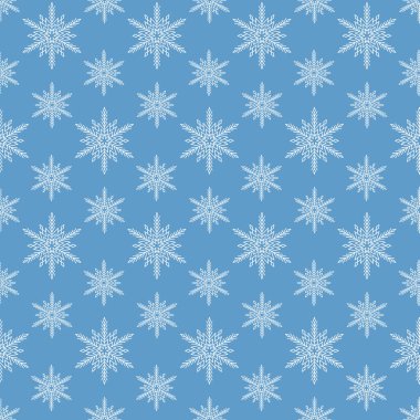 Kar tanesi pürüzsüz desen noel, geometrik mandala kar tanesi unsuru mavi renk, vektör illüstrasyonu