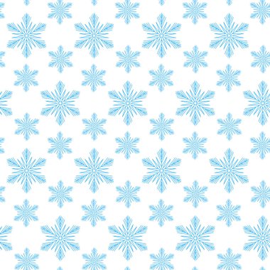 Kış kar tanesi pürüzsüz desen, geometrik kar tanesi basit tasarım, vektör illüstrasyonu