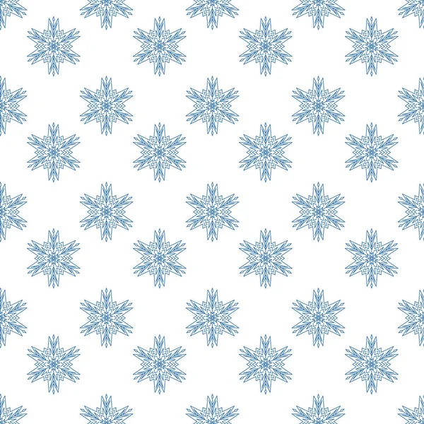 Śnieżynka Świąteczny Bezszwowy Wzór Geometryczny Mandala Śnieżynka Element Projektu Wektor — Wektor stockowy