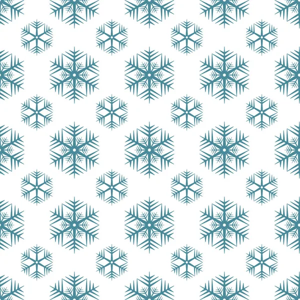 Boże Narodzenie Bez Szwu Wzór Płatek Śniegu Geometryczne Płatki Śniegu — Wektor stockowy
