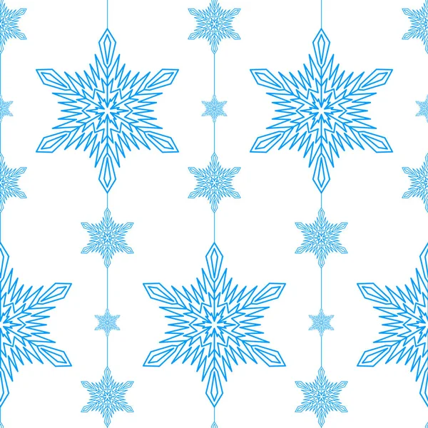 Fiocco Neve Senza Soluzione Continuità Modello Natale Geometrico Mandala Fiocco — Vettoriale Stock