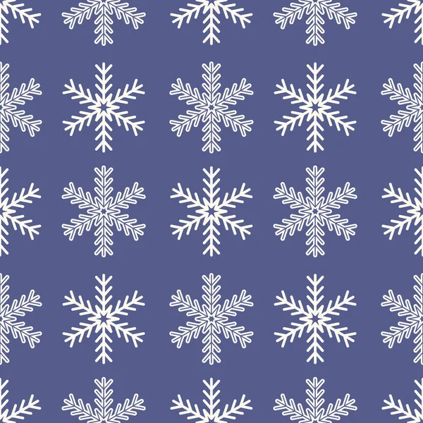 Mandala Sneeuwvlok Naadloos Patroon Geometrische Sneeuwvlok Eenvoudig Ontwerp Blauw Paarse — Stockvector