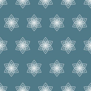 Parlak, pürüzsüz kar tanesi mandala, geometrik kar tanesi basit tasarım, vektör illüstrasyonu