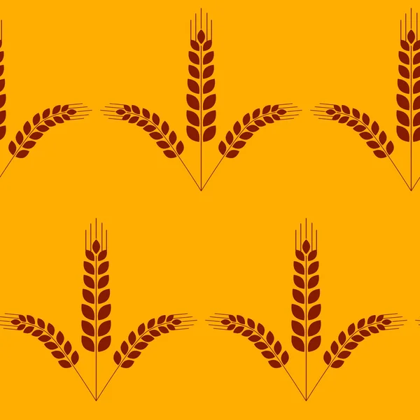 Безшовний Візерунок Вухо Пшениці Векторні Ілюстрації Збільшення Врожаю Текстилю — стоковий вектор
