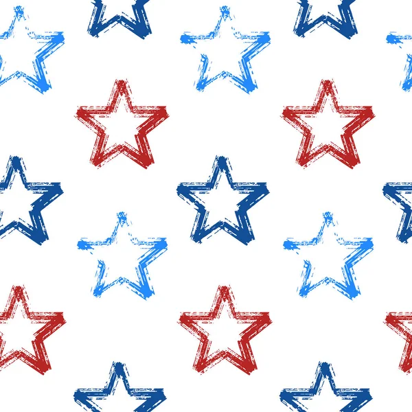 Bezešvé Vzor Abstraktní Pozadí Hvězdou Barvách Americké Vlajky Usa Imitace — Stockový vektor