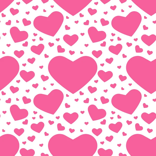 Nahtloses Muster Herzsymbol Der Liebe Rosa Auf Weißem Hintergrund Vektorillustration — Stockvektor