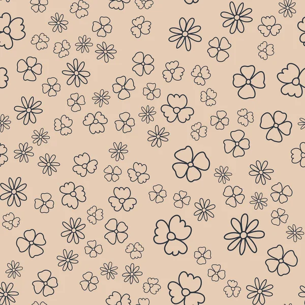 Motif Sans Couture Fleur Pastel Gris Frêne Rose Illustration Vectorielle — Image vectorielle