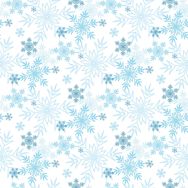 Boże Narodzenie Bez Szwu Wzór Śnieżynka Śnieg Kryształ Zima Świąteczny — Wektor stockowy