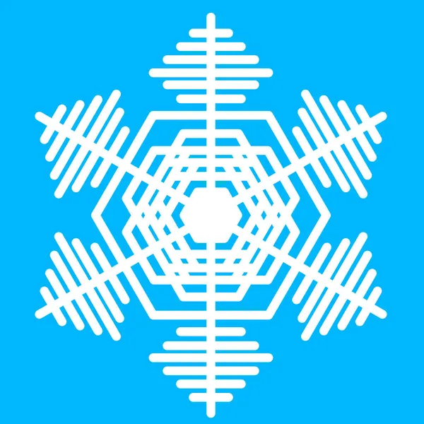 Floco Neve Simétrico Decoração Natal Ilustração Ícone Vetorial Geométrico — Vetor de Stock