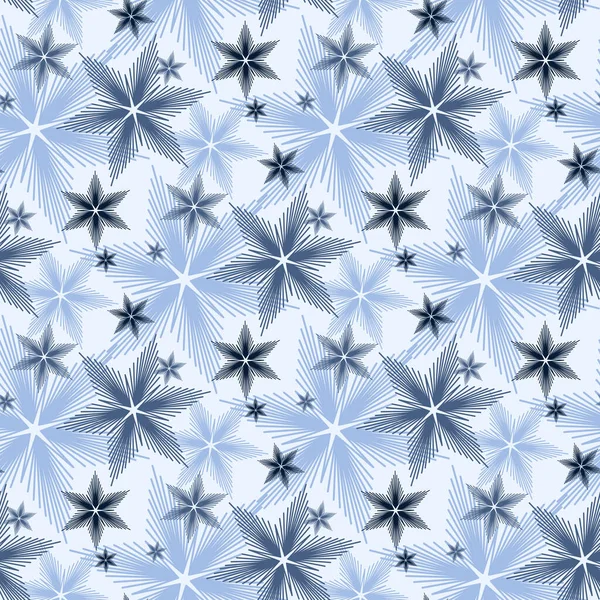 Christmas Seamless Pattern Colored Snowflake Winter Festive Ornament Textile Design — Stock Vector