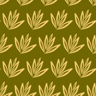 Yeşil bataklık üzerinde organik yaprak şekli. Basit, pürüzsüz desen. Tekstil tasarım vektörü illüstrasyonunu kaplayan duvar kağıdı.