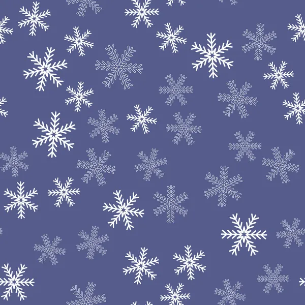 Boże Narodzenie Bez Szwu Wzór Płatków Śniegu Zimowy Świąteczny Ozdoba — Wektor stockowy