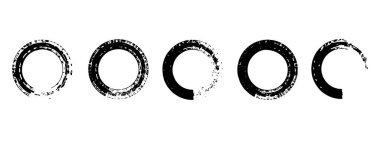 Yuvarlak daire geometrik şekiller dizayn için çizilmiş grungy geometri izi