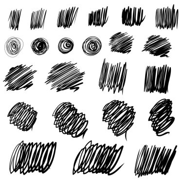Vektör tüyü vuruşları, siyah ve beyaz çizgi boyaları tasarım için el yazısı lekesi mürekkebini zenginleştirir
